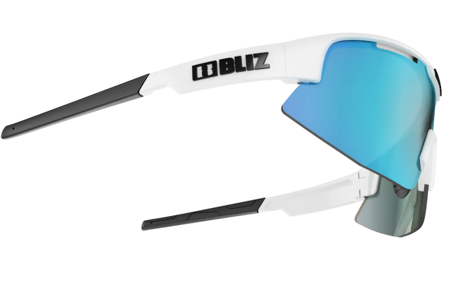 BLIZ Matrix Sunglasses - White Frame with Blue Multi Lens