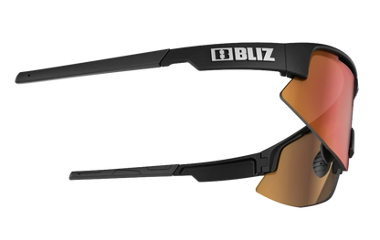 BLIZ Matrix Sunglasses - Matt Black Frame - Brown with Red Multi Lens
