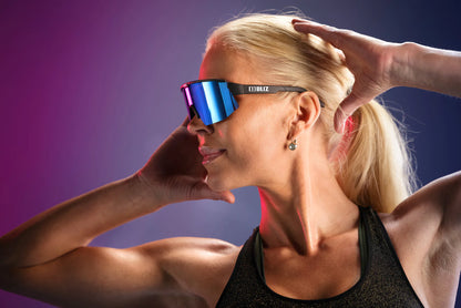 BLIZ Breeze Sunglasses - Matt Black Frame - NanoOptics Nordic Light Begonia with Blue Multi Lens