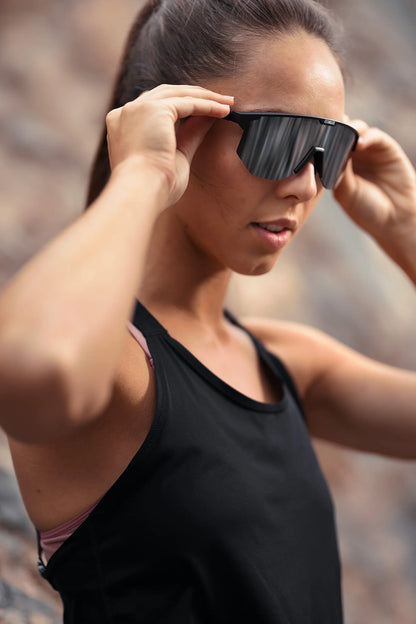 BLIZ Hero Sunglasses - Black Smoke Frame - Silver Mirror Lens