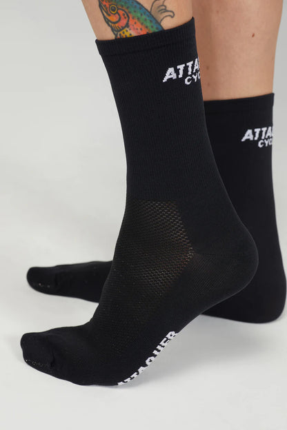 Attaquer Socks Club Logo Black